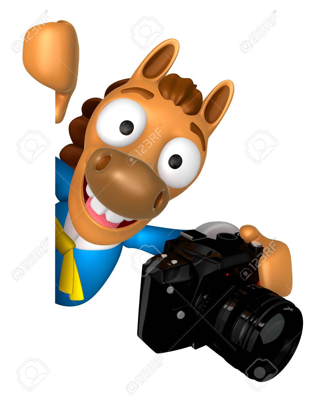 Pferd mit Kamera Clipart